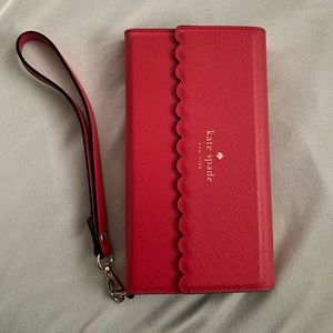 Kate Spade IPhone X leather wristlet wallet/case